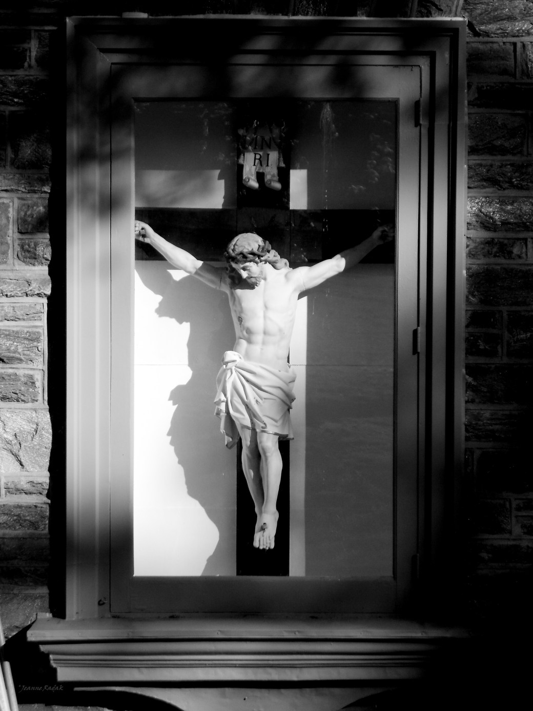 Jesus on the cross B &amp; W